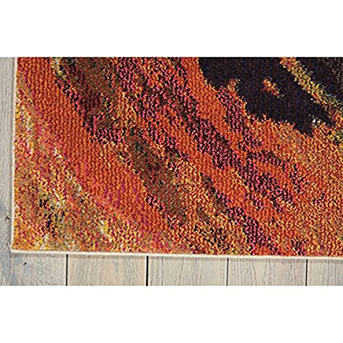 Nourison Celestial Multicolor Wave 7'10" X 10'6" Area -Rug, Abstract, Spiral, Bed Room, Living Room, Dining Room, Kitchen, Easy -Cleaning, Non Shedding, (8' X 11') #TOP3