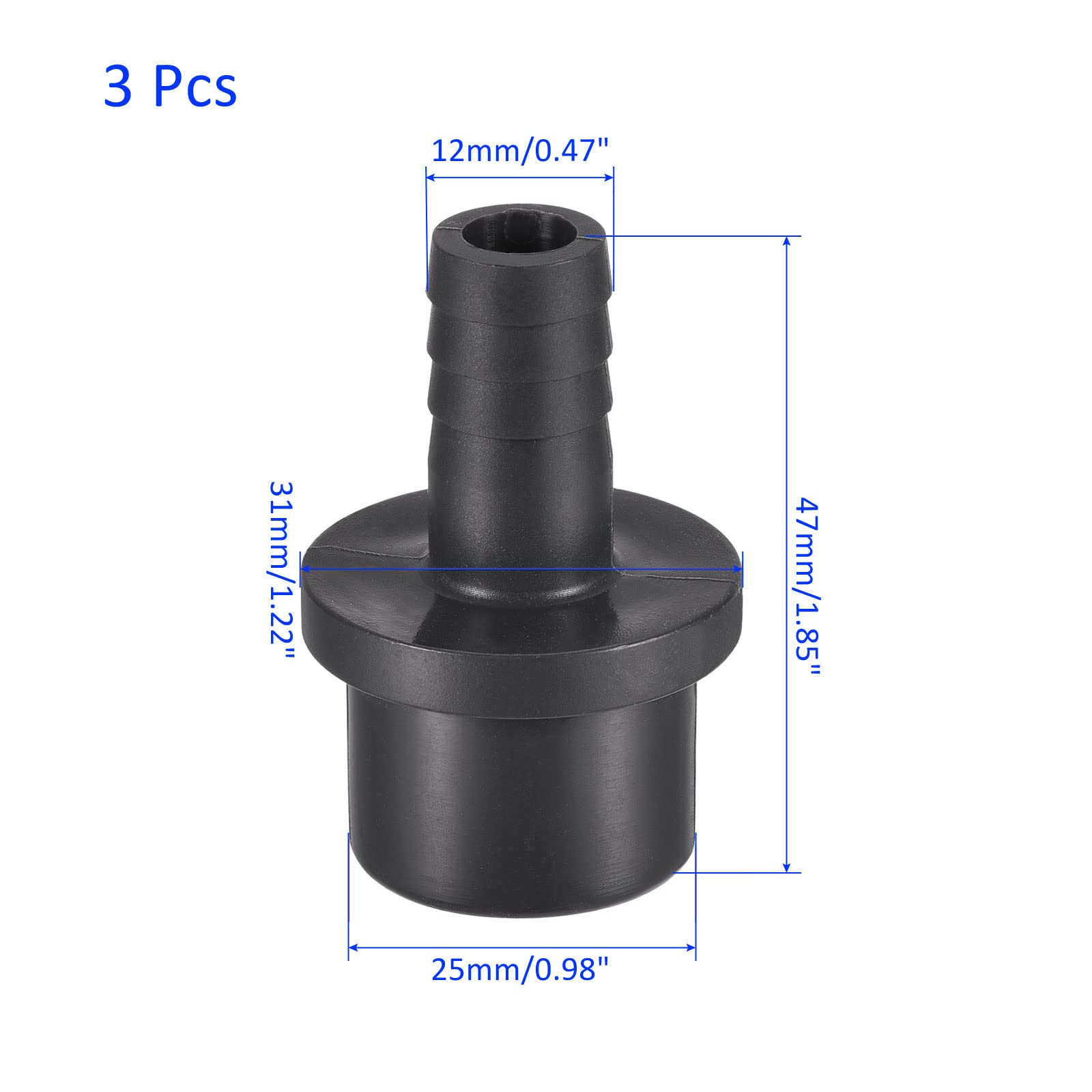 M METERXITY 3 Pack PVC Pipe Fitting, Water Tube Connector, 12mm Barb Straight Pipe Joint - Image 3