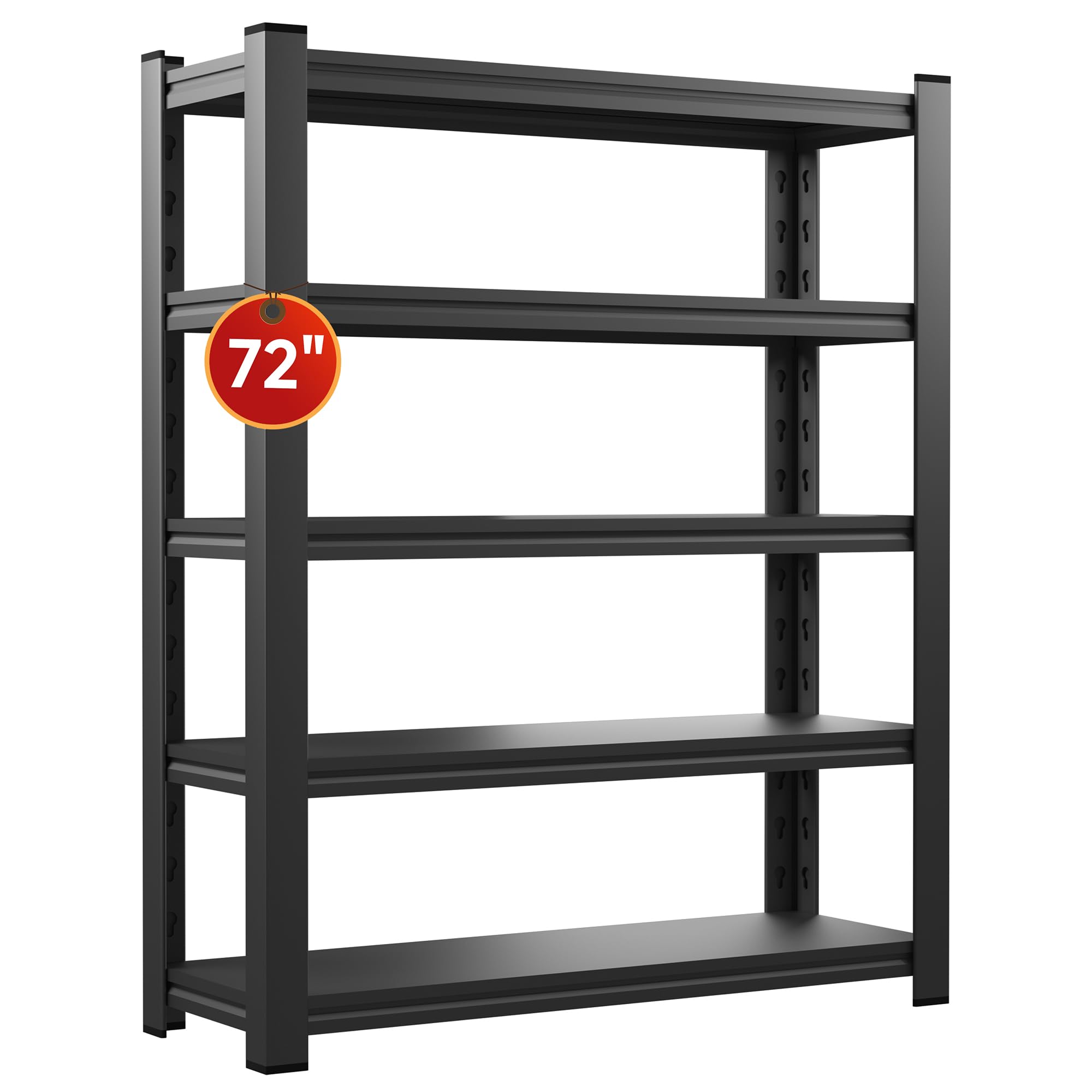 72" H Heavy Duty Garage Shelving, 2000 lbs Capacity Storage Shelf,Adjustable 5-Tier Metal Shelving Unit for Industrial Use in Garages,Basements, and Utility Rooms (16" D x36 W x72 H)