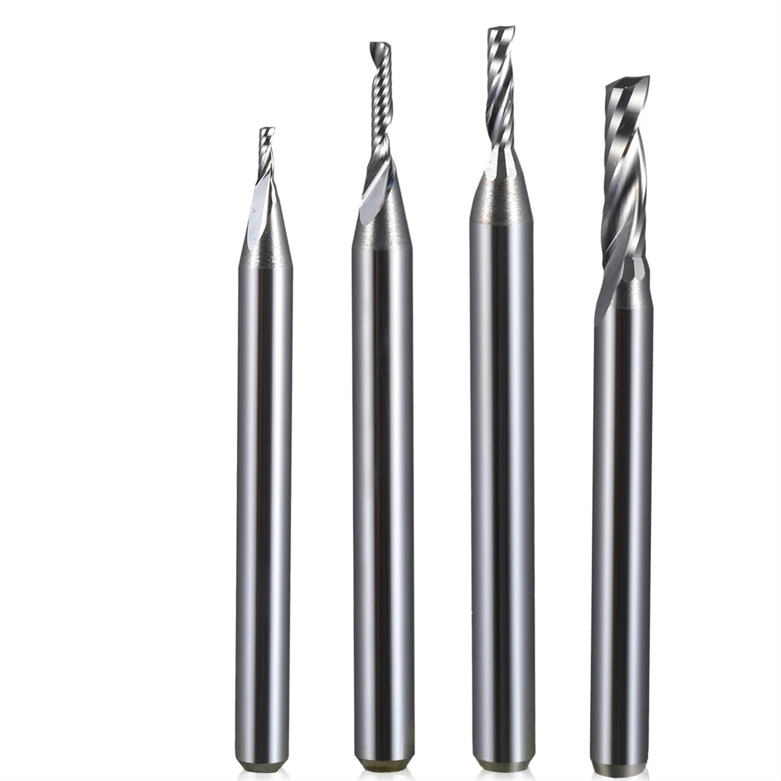 FCARUMIQP 5pcs Solid Carbide CNC Spiral O Single Flute End Mills 3.175mm Shank Up Cut Milling Cutter for Acrylic PVC MDF Wood(3.175x17mm)