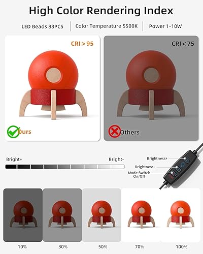 Miniatura 9 de Glendan Mini caja de luz, caja de luz de estudio fotográfico de 10 x 10 pulgadas, tienda de luz plegable portátil para fotografía con CRI 95 88