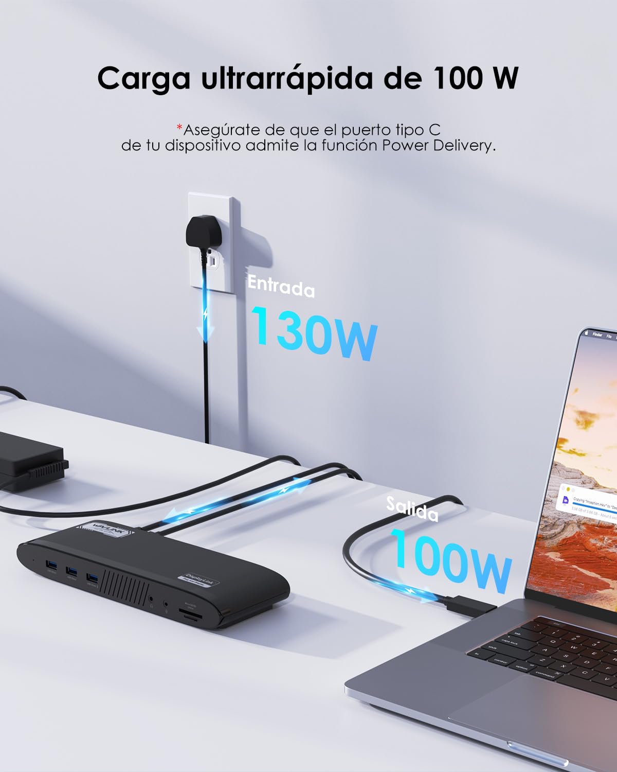 WAVLINK DisplayLink Docking Station，13 en 1 Triple Pantalla