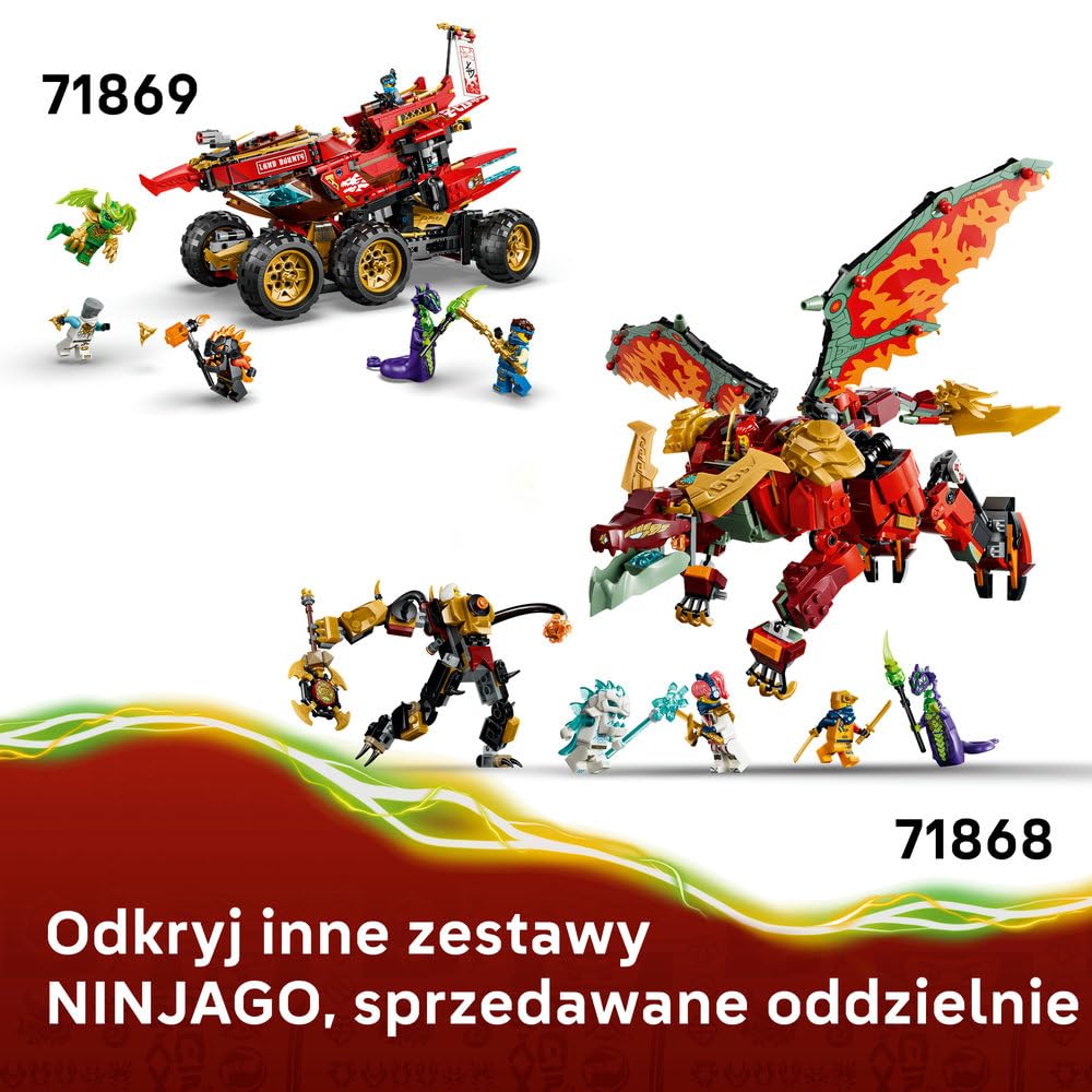 LEGO NINJAGO Perła Lądu 71869 | statek ninja, zestaw klocków, prezent dla chłopca i dziewczynki 9+, przygoda ninja, 1214 elementów