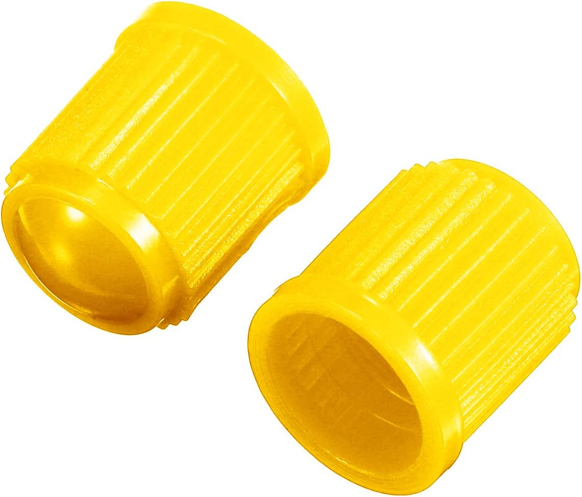 Outus 20 Pack Tyre Valve Dust Caps for Car, Motorbike, Trucks, Bike, Bicycle (Yellow) : Automotive