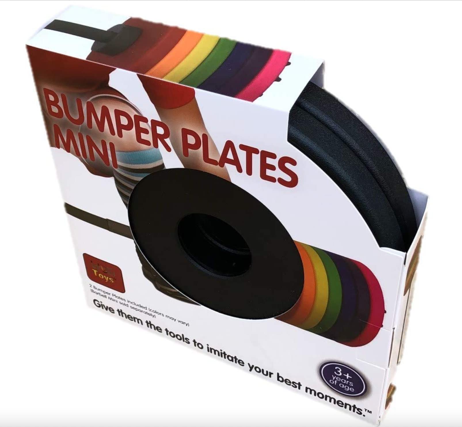 WOD Toys Colored Bumper Plates Mini - Add On Bumper Plates for the Barbell Mini - Safe, Durable Fitness Toys for Kids Fitness Participation - Kid Gym Workout and Exercise Equipment for Children