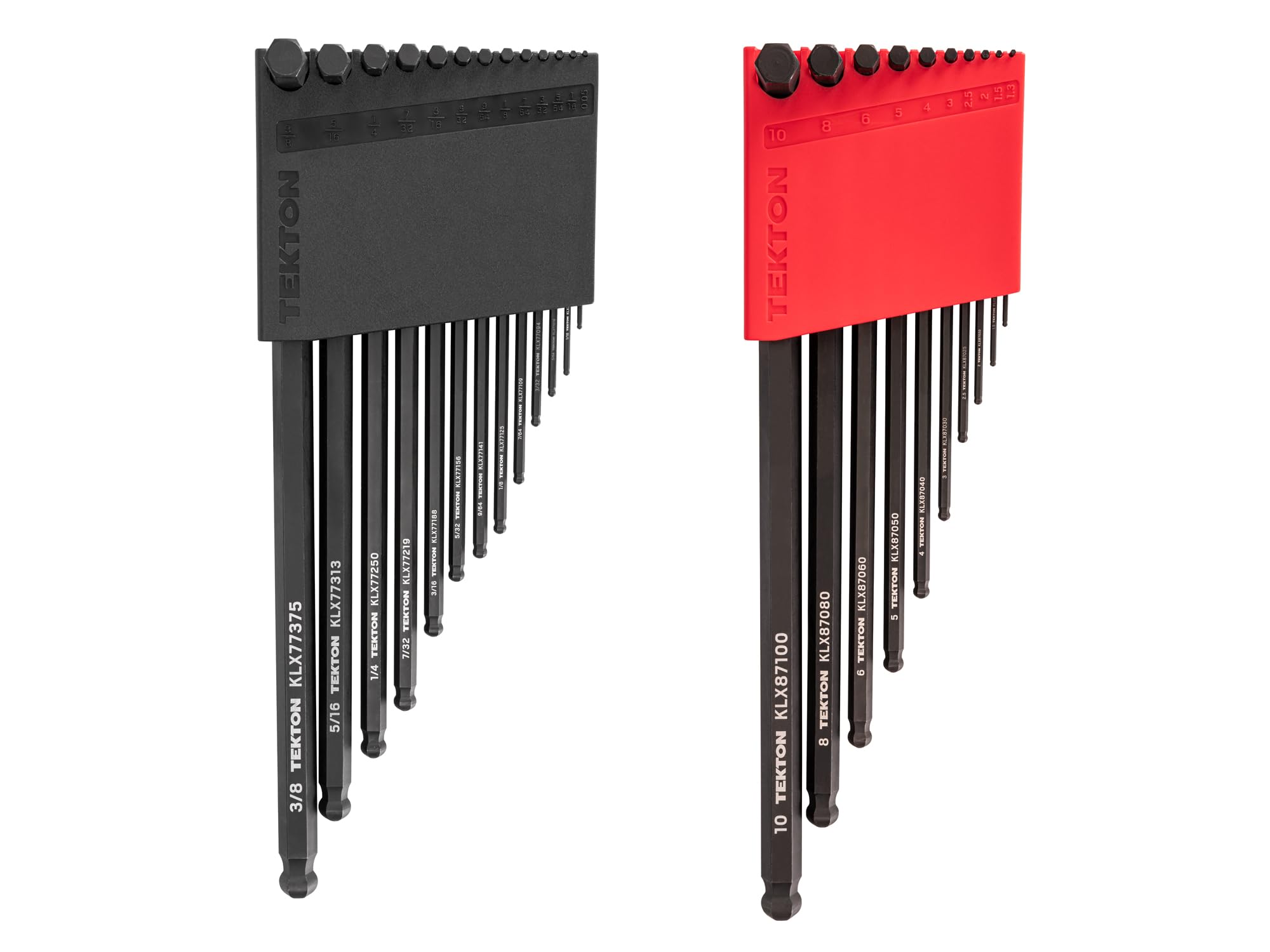TEKTON KLX91313 Zestaw kluczy imbusowych z krótkim ramieniem, 23-częściowy (0,050-3/20.3 cm, 1.3-10 mm) | KLX91313