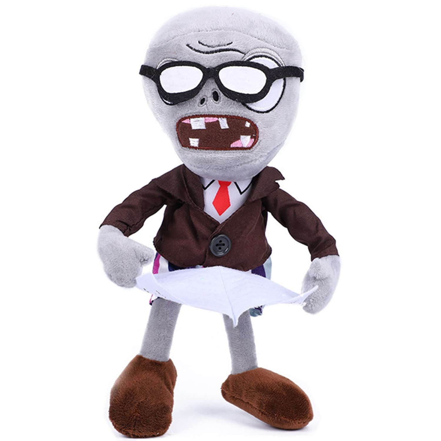 JHESAO 3 PCS Plants and Zombies PVZ Plush Toys - Brown Coat Gatling Peashooter, Ice Peashooter, Conehead Zombies Plushies New