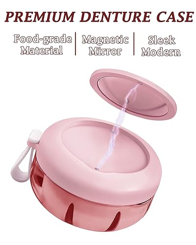Miniatura 2 de Estuche para dentadura, definitivamente sin fugas, caja de baño para dentaduras postizas para viajar perfectamente, taza de dentadura con colador y