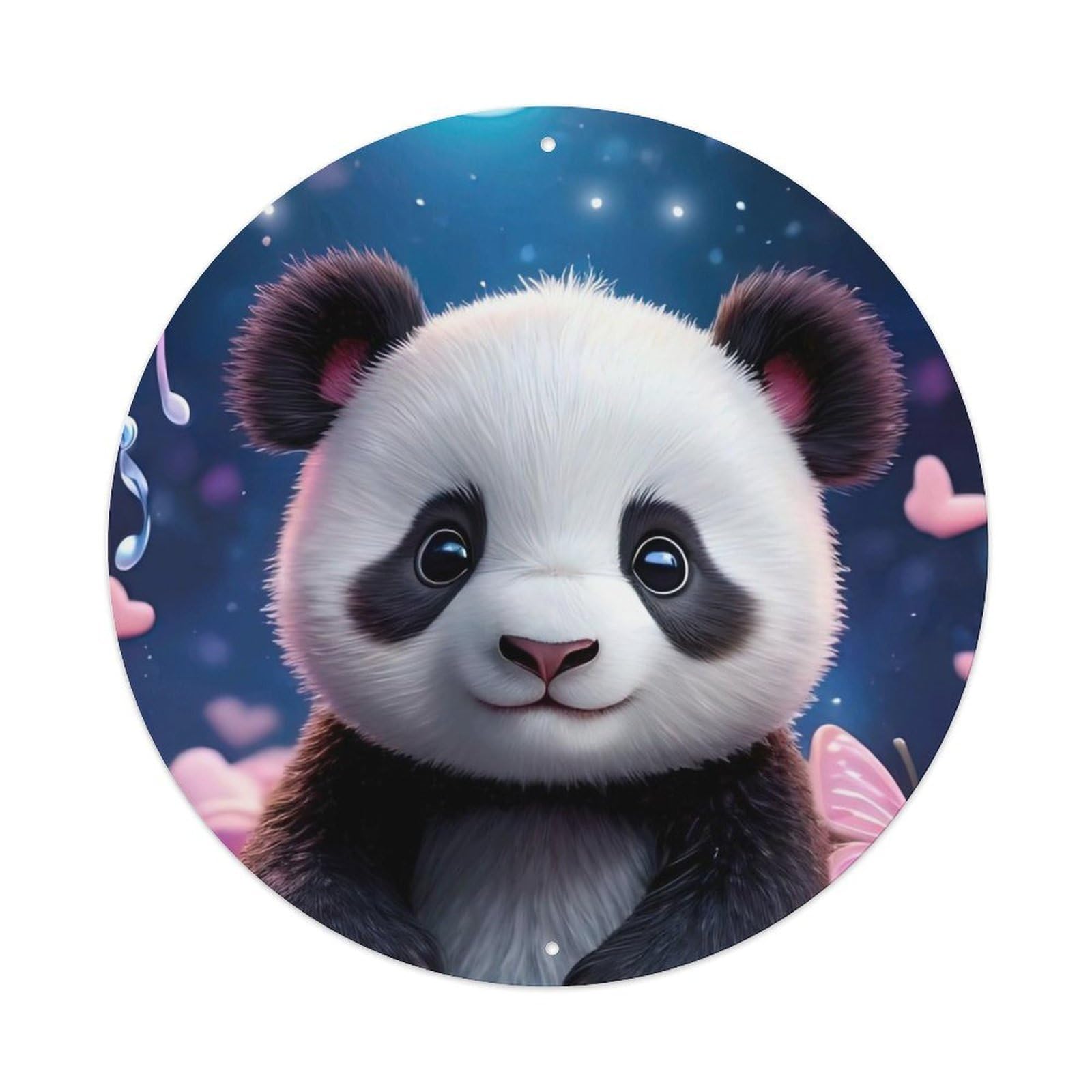 Animal Panda in Basket Metal Tin Sign