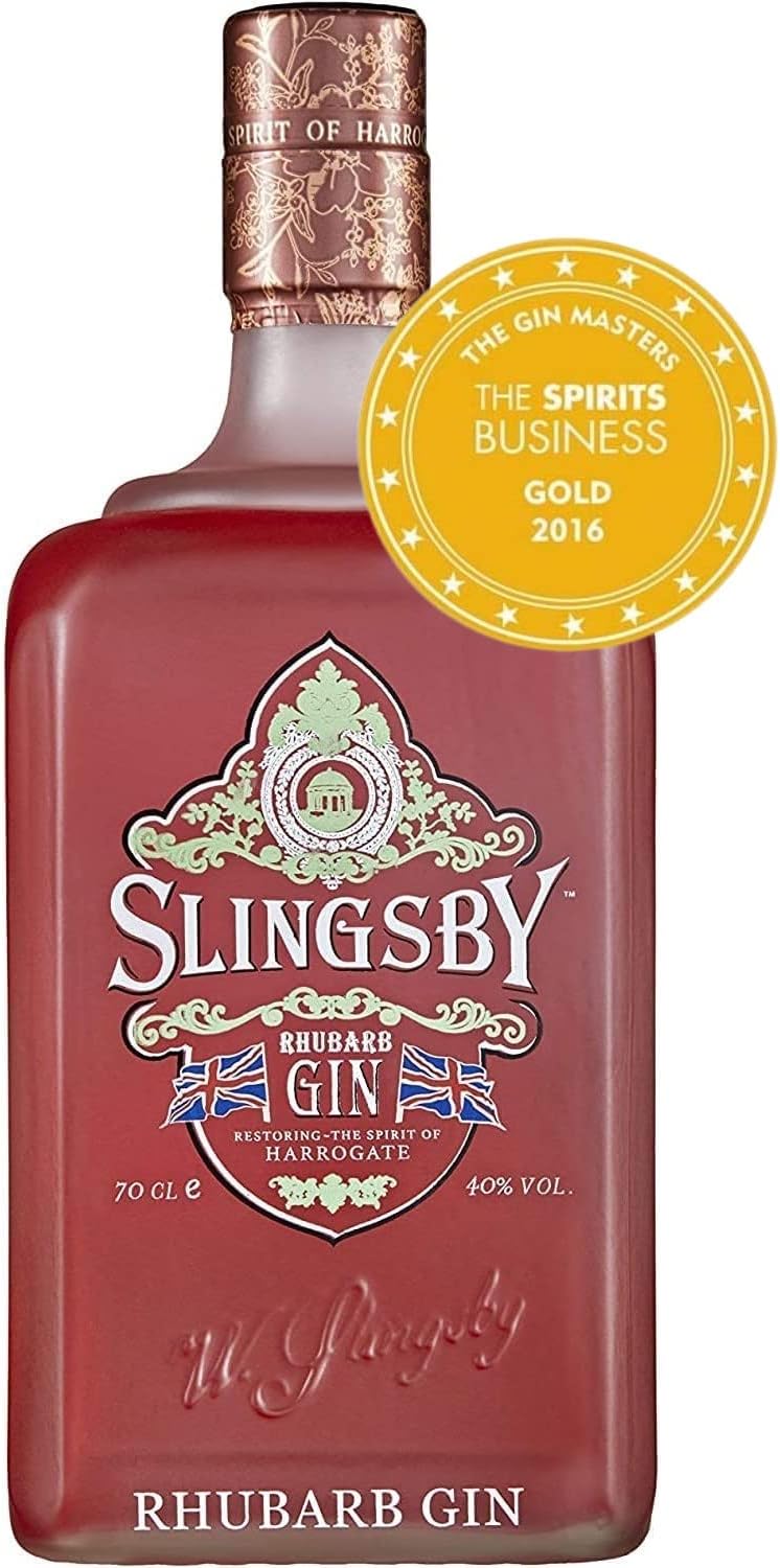 Slingsby Rhubarb Gin - 40% vol - 70cl - Classic Gin with Flavours of Yorkshire Rhubarb & Botanicals | Sweet & Tangy Flavour | Recommended with Tonic or Ginger Ale