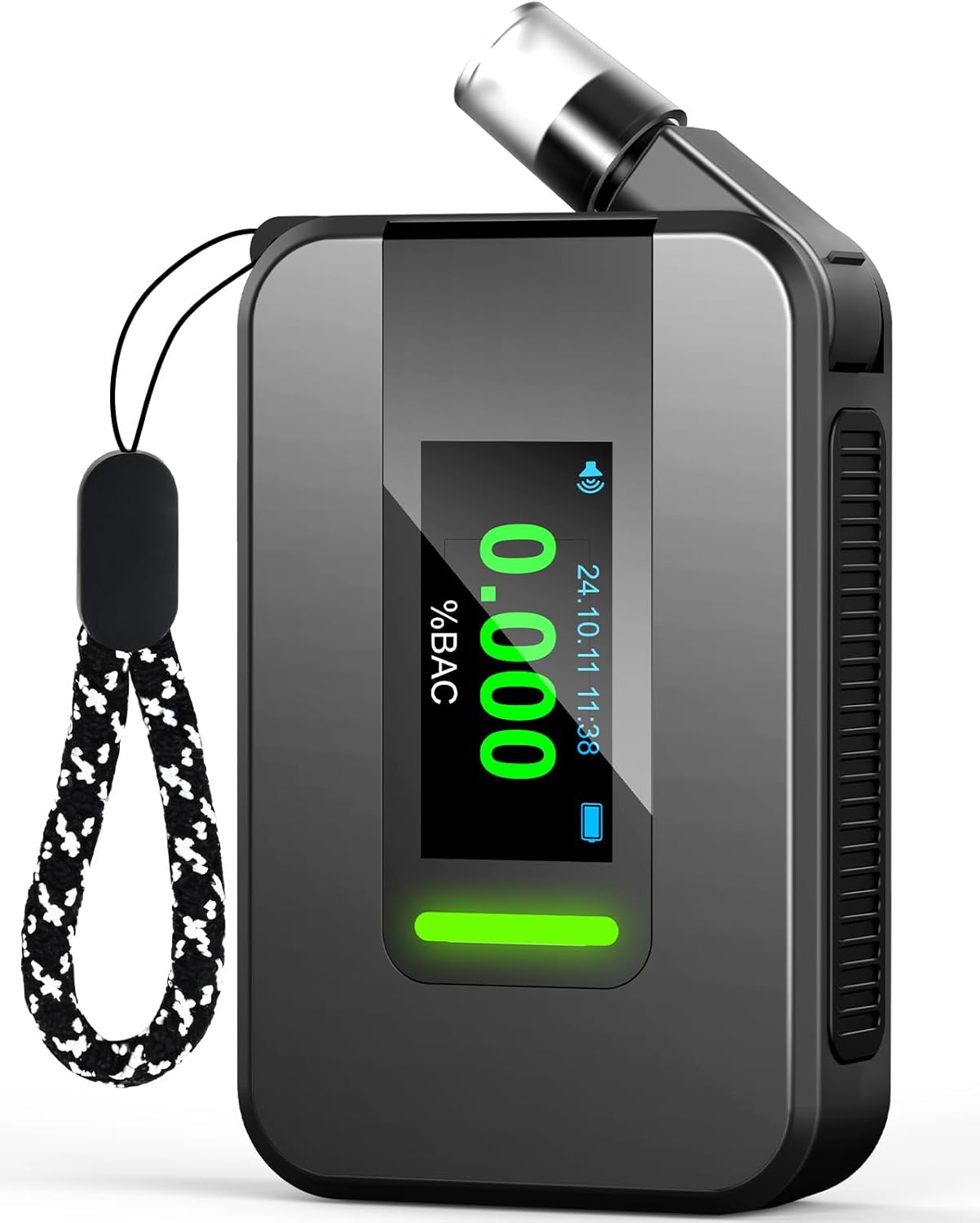 Rechargeable Breathalyzer, 2026 Upgrade Breathalyzer with LCD Digital Display & 10 Reusable Personal Mouthpieces, Portable Alcohol Breathalyzer Tester with Advanced Sensor for Car/Home Use (Gray)