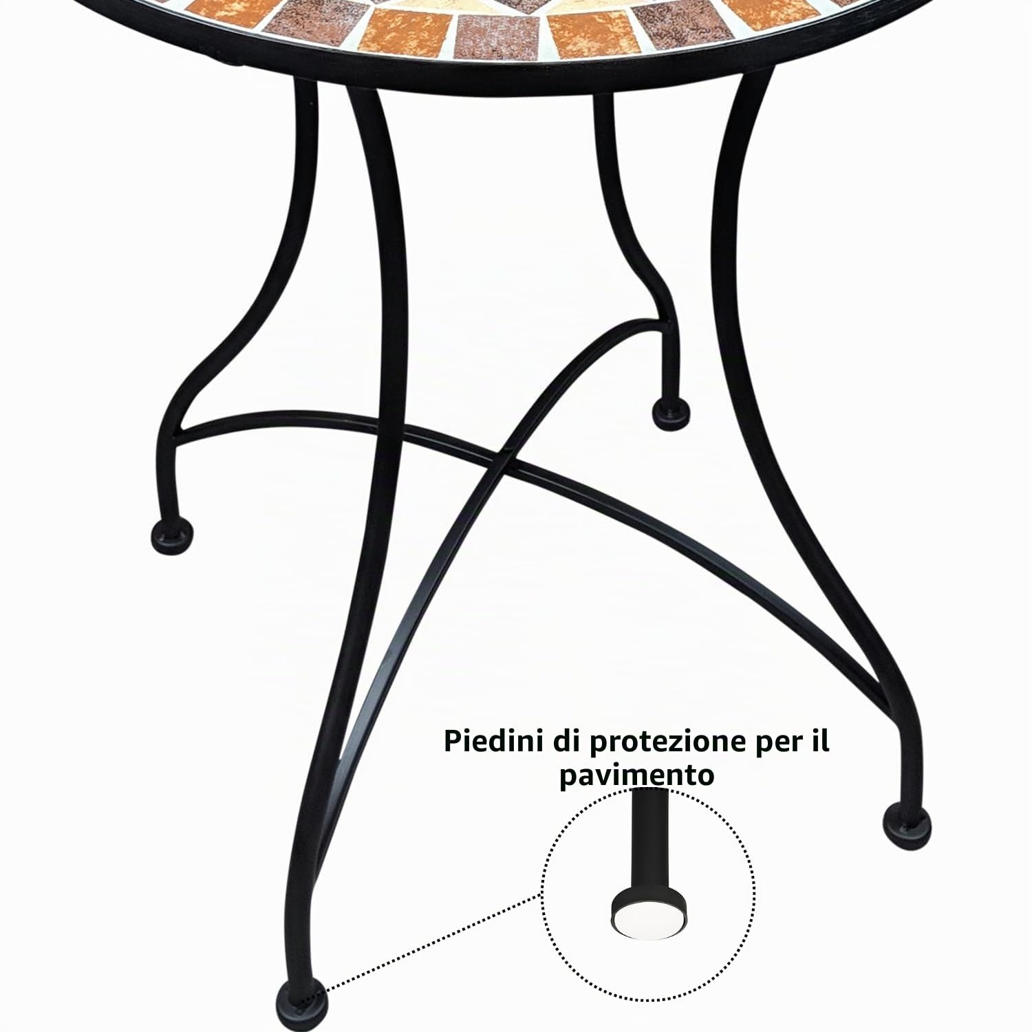 dszapaci Set da giardino: Tavolo di mosaico con 2 sedie