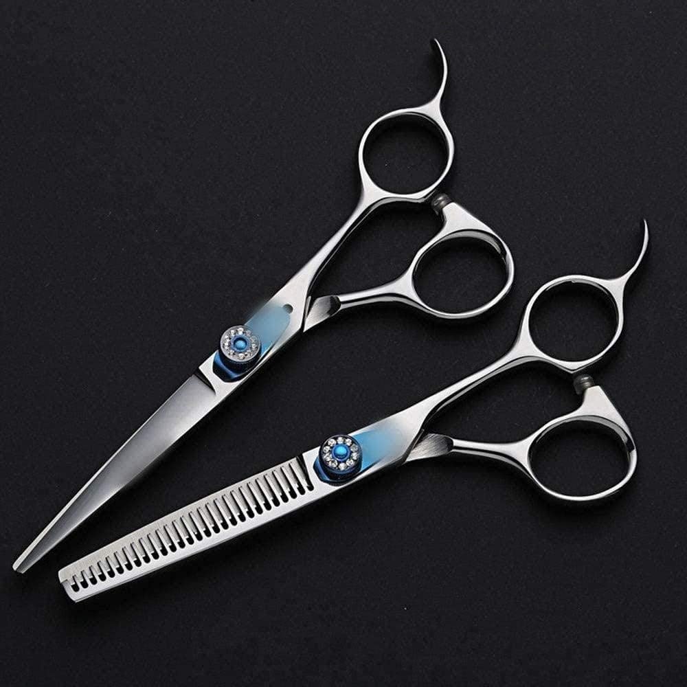 Ciseaux de coiffeur saphir 6 pouces, kit de coupe de cheveux à dents plates