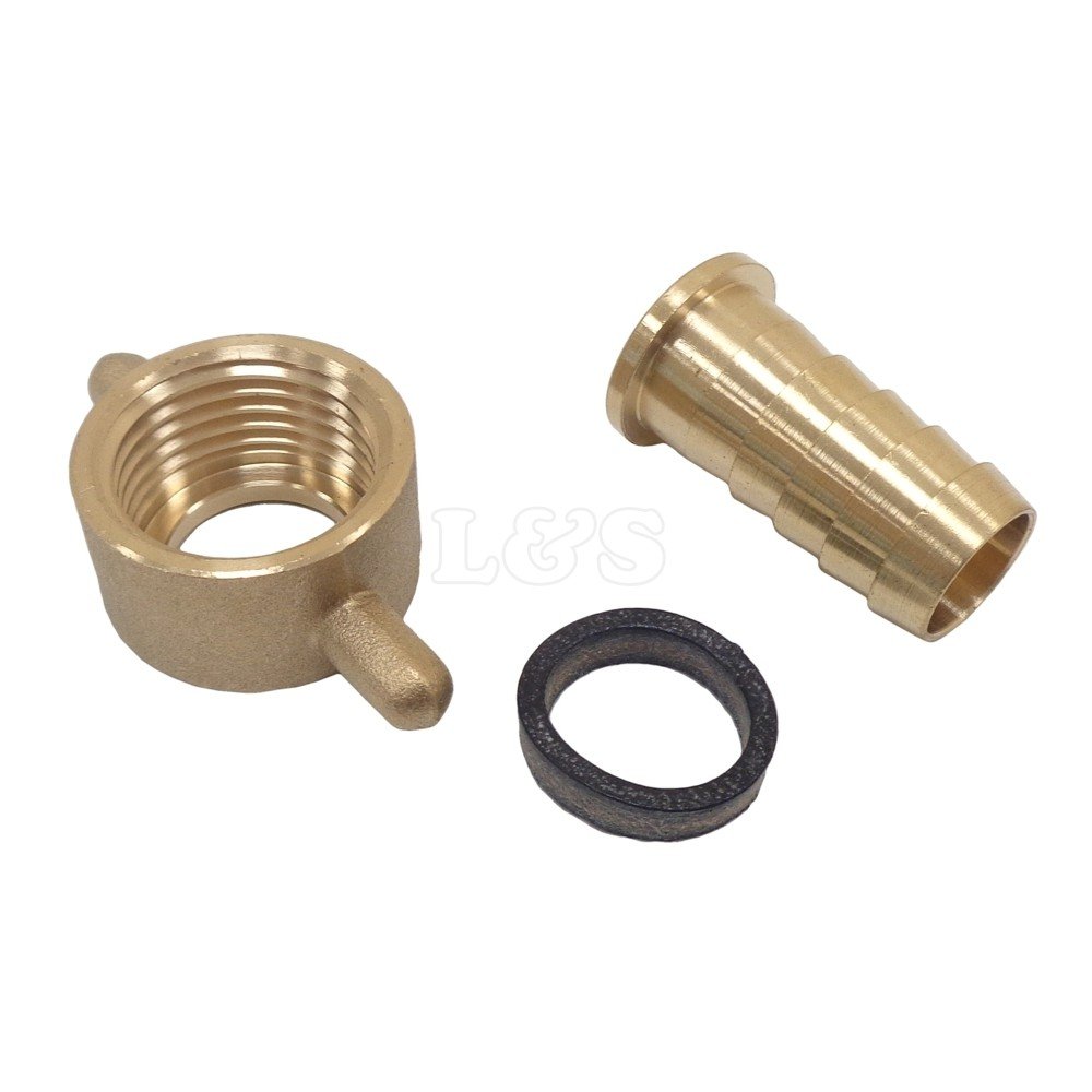 Brass Female 1"" BSP Cap & 1"" Hose Tail with Leather Washer