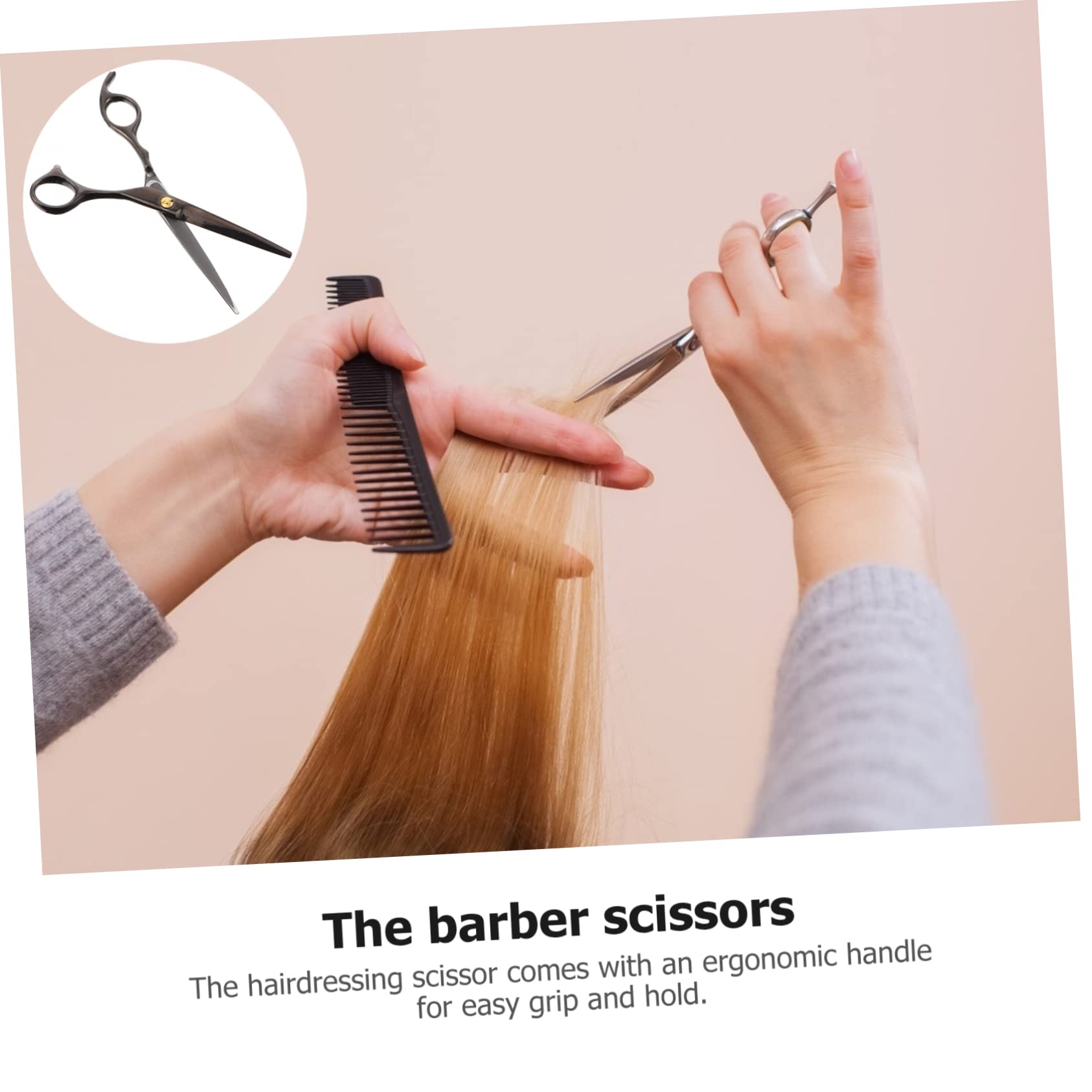 Healeved Professional Barber Hairdressing Scissor for Men and Women Ergonomic Handle Flat Cutting Edge Versatile Use for Home Haircuts and Styling