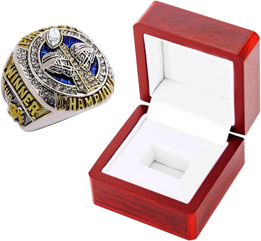 Fantasy Football Ring 2022 | Heavy FFL Championship Ring | Gold Silver Tone Plated Award Trophy for Fantasy Football League Winner