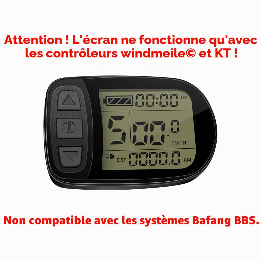 Display KT-LCD5, professionale, Computer di Bordo, Display tachimetro, Display LCD, illuminato, multifunzionale, e-Bike, bici elettrica, 24V/36V/48V