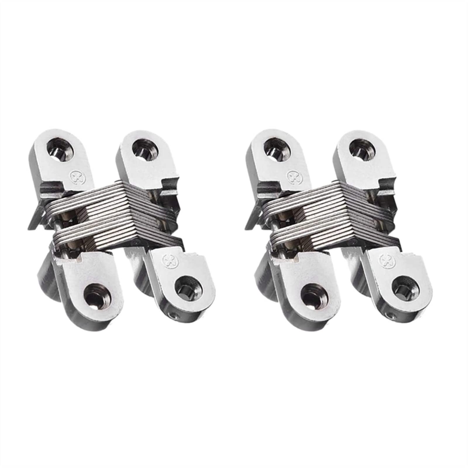 Charnières de porte invisibles 180 degrés ferrure de caisson bois alliage zinc