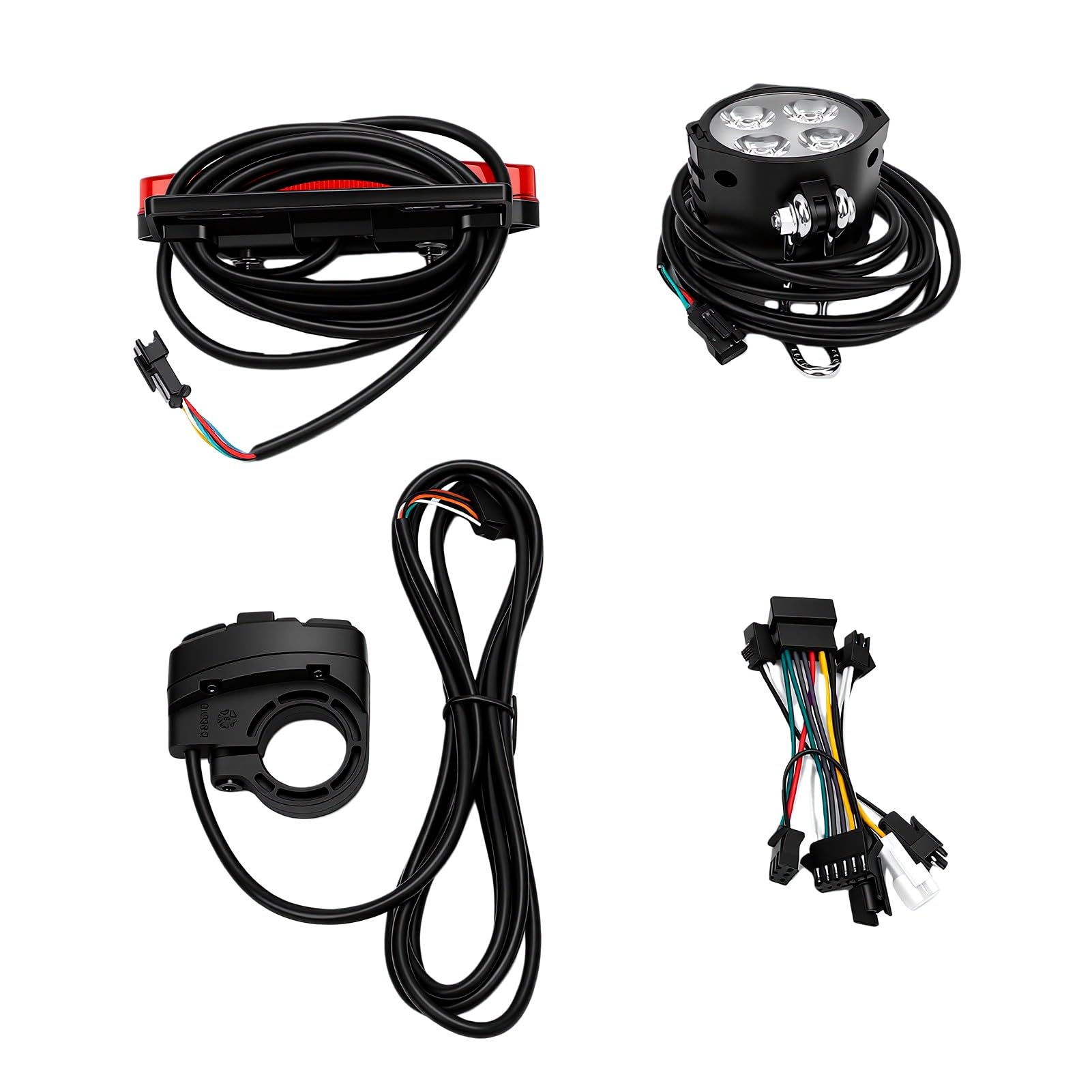 Tnfeeon Fahrradlicht-Set mit Hupe, 400 Lumen, Lenker-Controller für