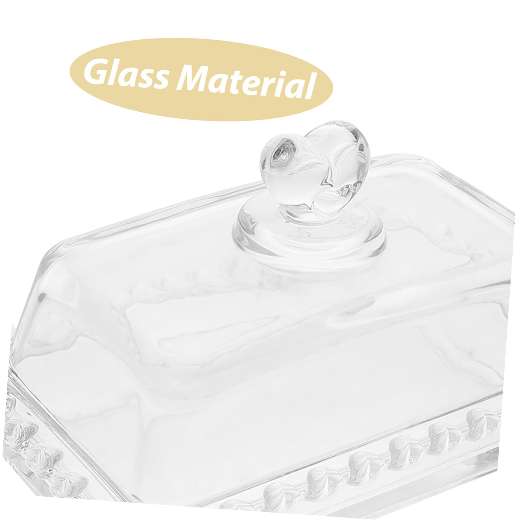Beurrier En Verre Transparent Avec Couvercle, Plaque à Beurre Compacte, Verre Résistant, Conservation Fraîcheur, Usage Quotidien, Adapté Réfrigérateur, Modèle Cœur Design