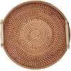 AMOLOLO 8 Inch Round Rattan Bowl Basket, Handmade Wicker Basket Tray With Scalloped Edge And 3"Deep Wall, Decorative Woven Dark Brown Bread Basket Fruit Bowl Key Holder Table Centerpiece, S - View #10