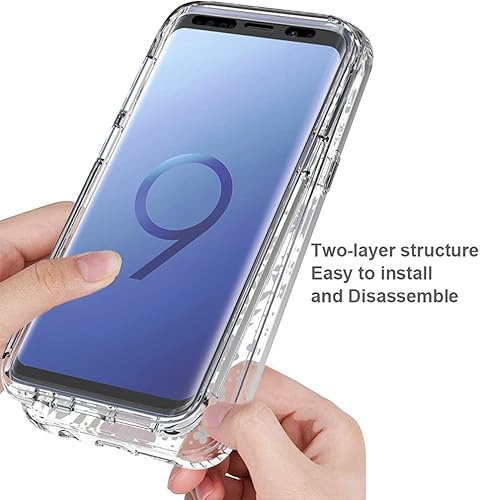 Miniatura 4 de Vokuha Funda para Galaxy S9, Samsung S9 para niñas, bonita funda de TPU transparente floral a prueba de golpes para Samsung Galaxy S9 (estampados