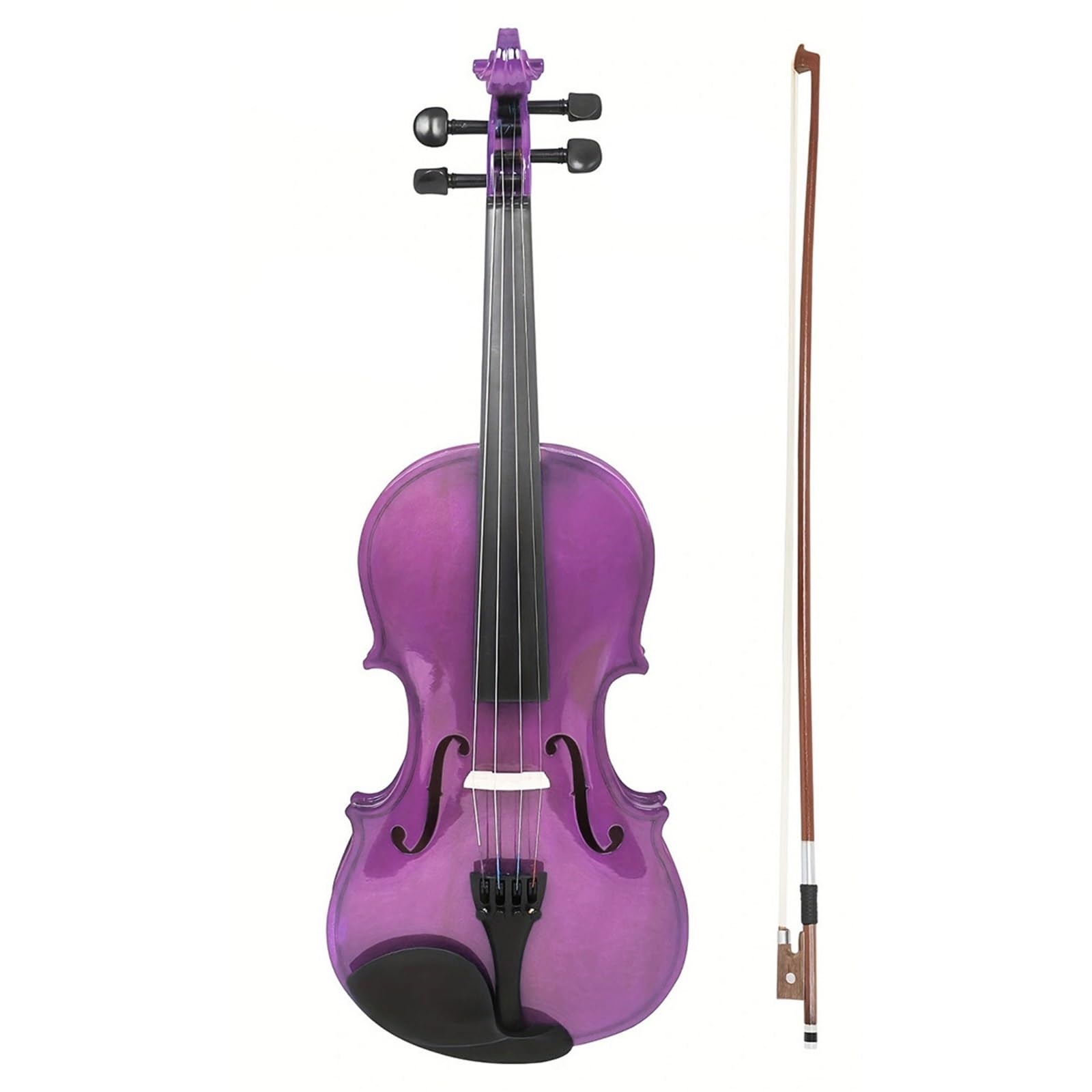 Początkujący Skrzypce Skrzypce 4/4 Z Litego Drewna Dla Początkujących Dorośli Profesjonalne Instrumenty Muzyczne(Purple)
