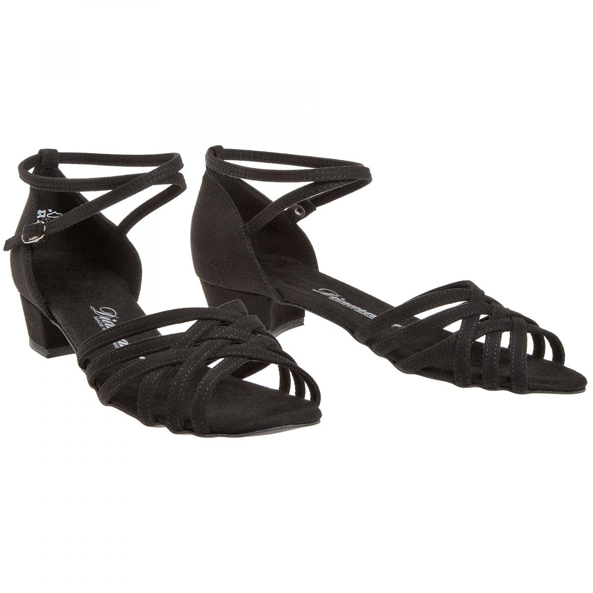 Diamant Damen Tanzschuhe/Tanzschuhe 008-035-335-V - Mikrofaser Schwarz - 2,8 cm Block Absatz - VarioSpin Sohle - Made in Germany