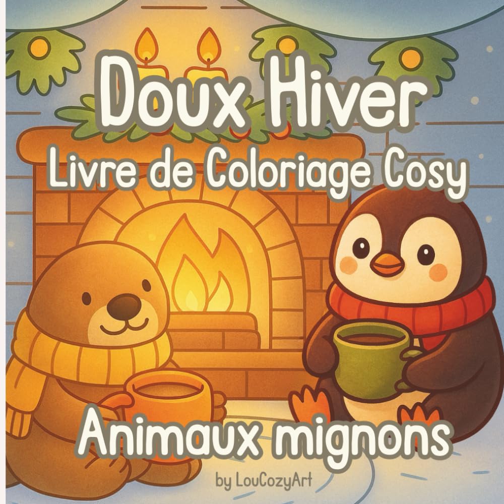 Doux Hiver – Livre de coloriage cosy pour adultes: Illustrations hivernales d’animaux et de scènes apaisantes pour se détendre (Cozy Mood by Lou Cozy Art)