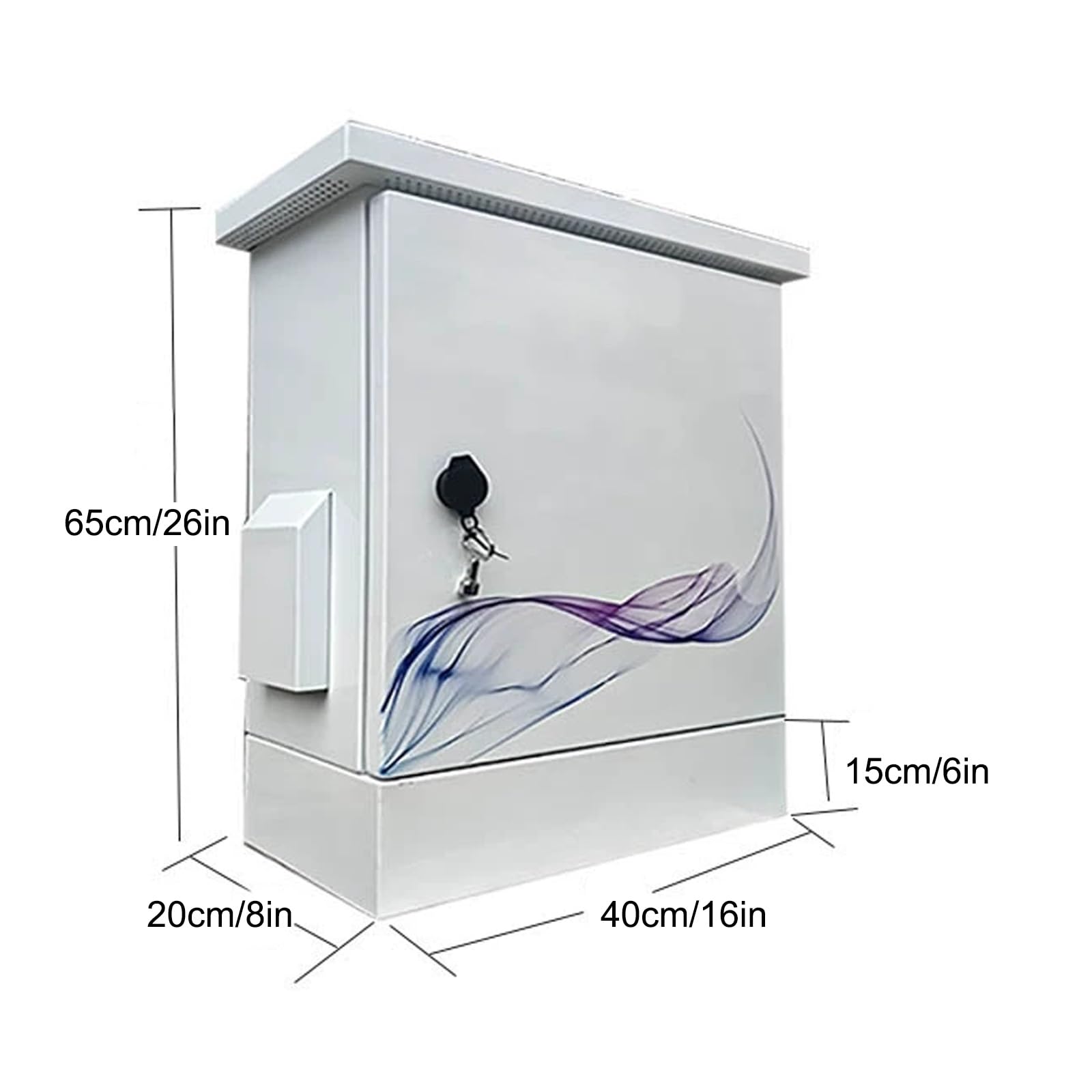 Verteilerkästen, Verteilerkasten Außen Wasserdicht mit Sockel, Bodenstehend, Abschließbar, für Elektrische Netzwerkgeräte(40x65x20cm/16x26x8in)