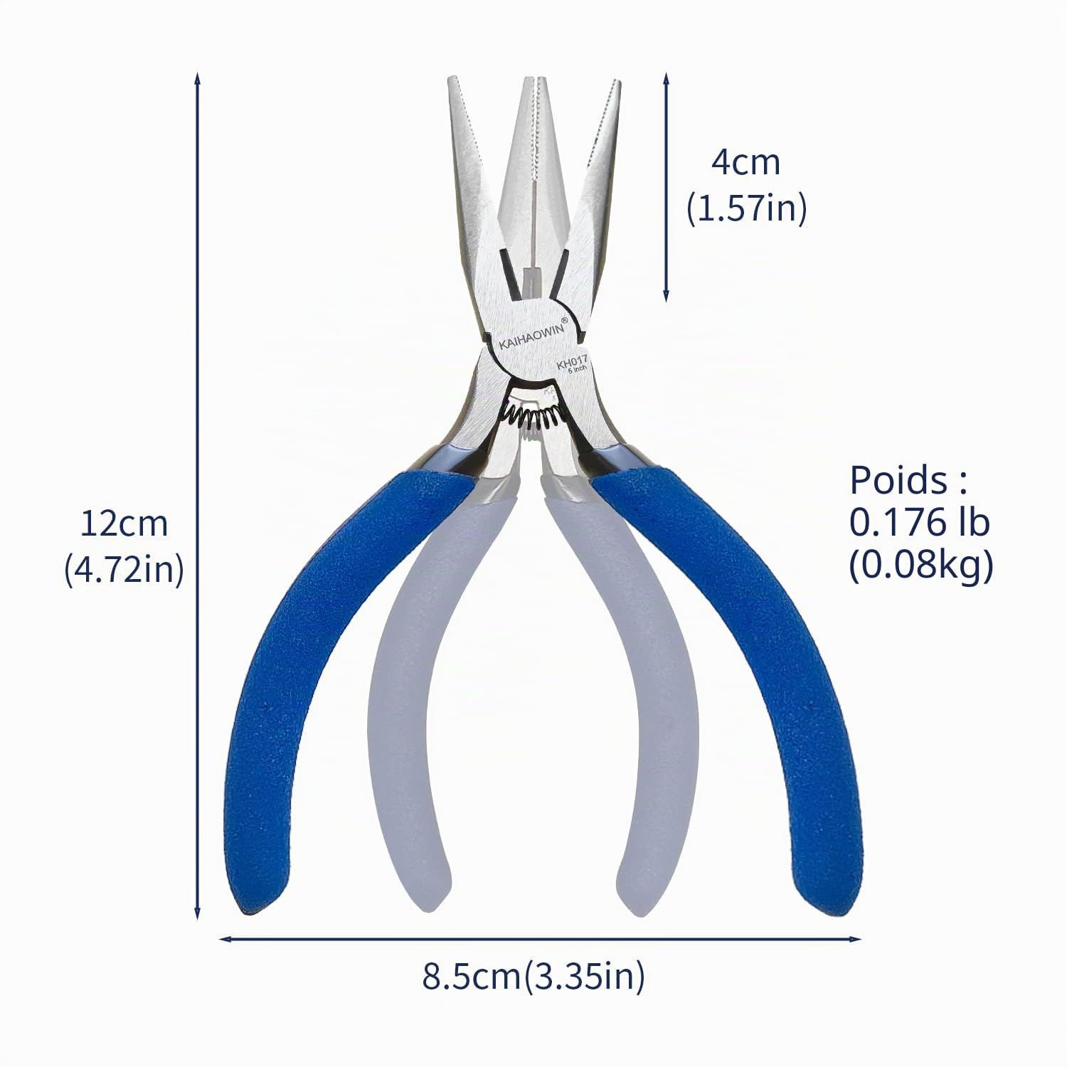 KAIHAOWIN Lot de 5 mini pinces à bec aiguille avec pince coupante latérale, petite pince à bec aiguille à ressort, pince de précision à long bec pour travaux manuels…
