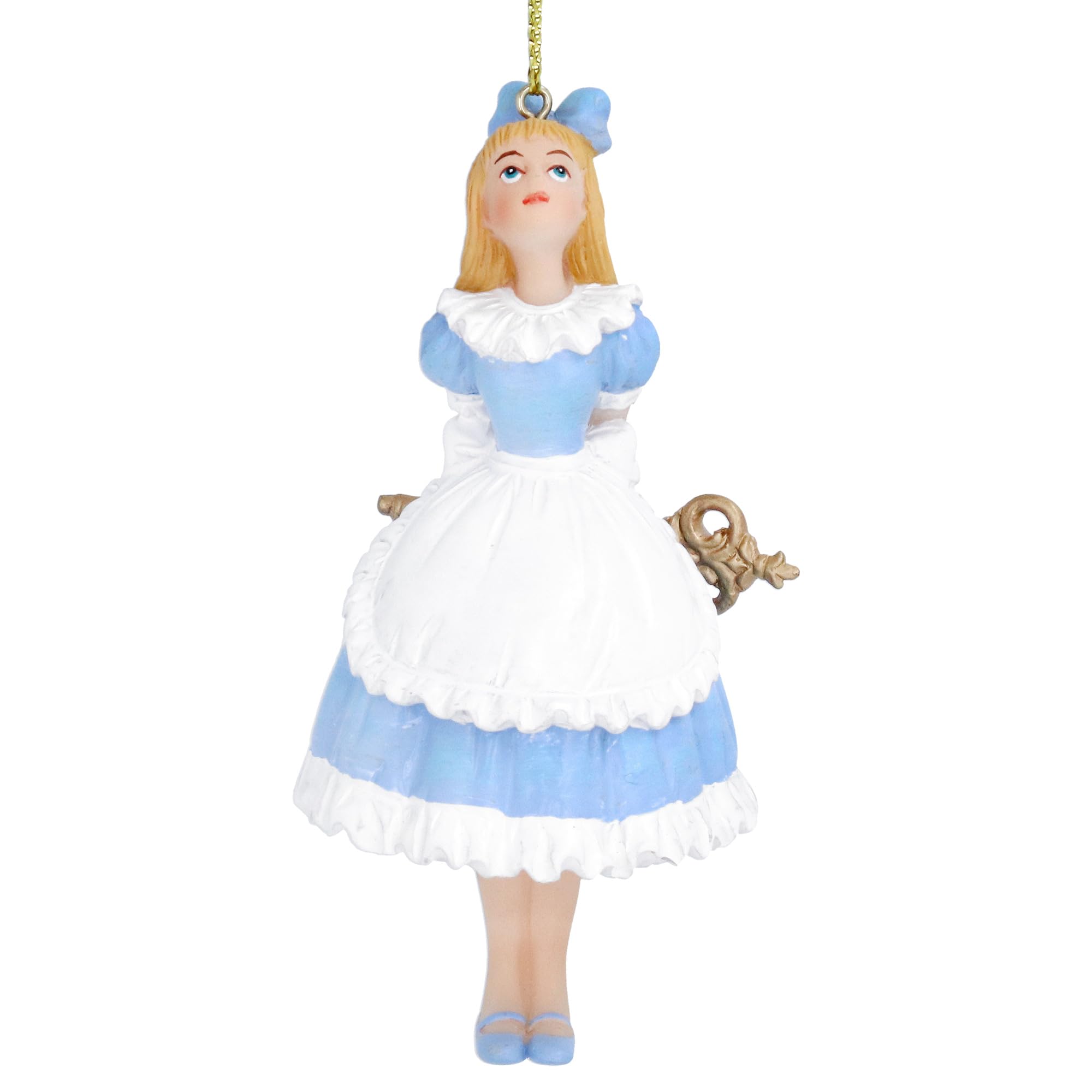 Gisela Graham Blue Alice In Wonderland With Key Christmas Decoration