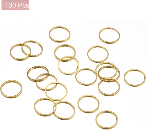 Miniatura 3 de MECCANIXITY Aretes redondos con cuentas, anillo de enlace de bisel abierto de 0.315 in0.3 pulgadas, aretes de tono latón, anillo de enlace para