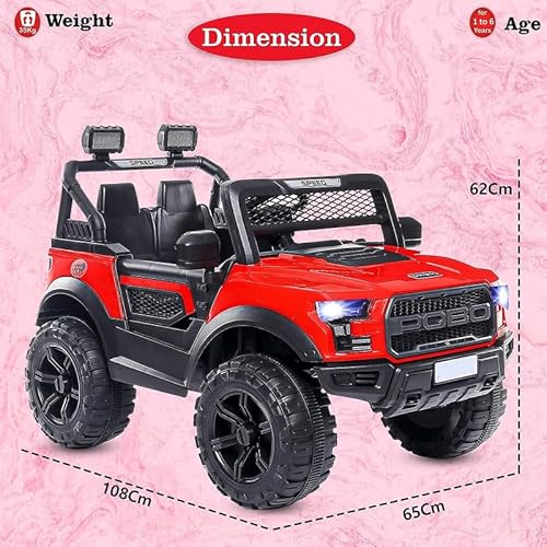 LITTLE PUP Battery Car for Kids | Battery Operated Big Size Car | Electric Ride On (Red) - Image 7