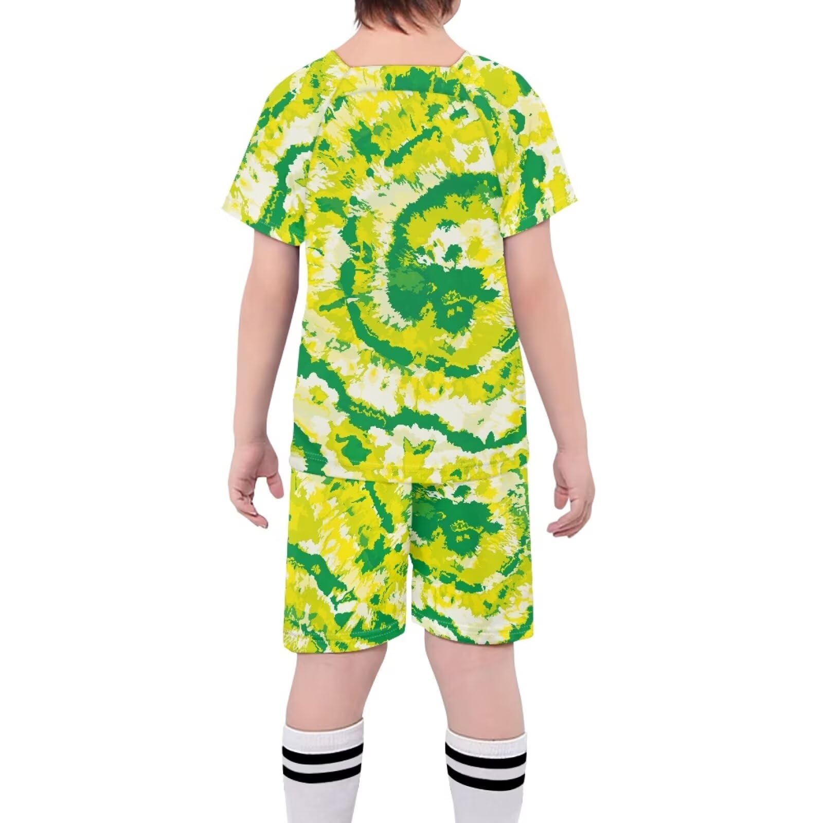 ORGYPET Youth Soccer Jerseys for Boys Children's Football Suit Flexible Casual 2024 Trendy Children's Football Suit Soccer Uniforms for Boys Long-Lasting Coolness, Brazil Tie Dye, M