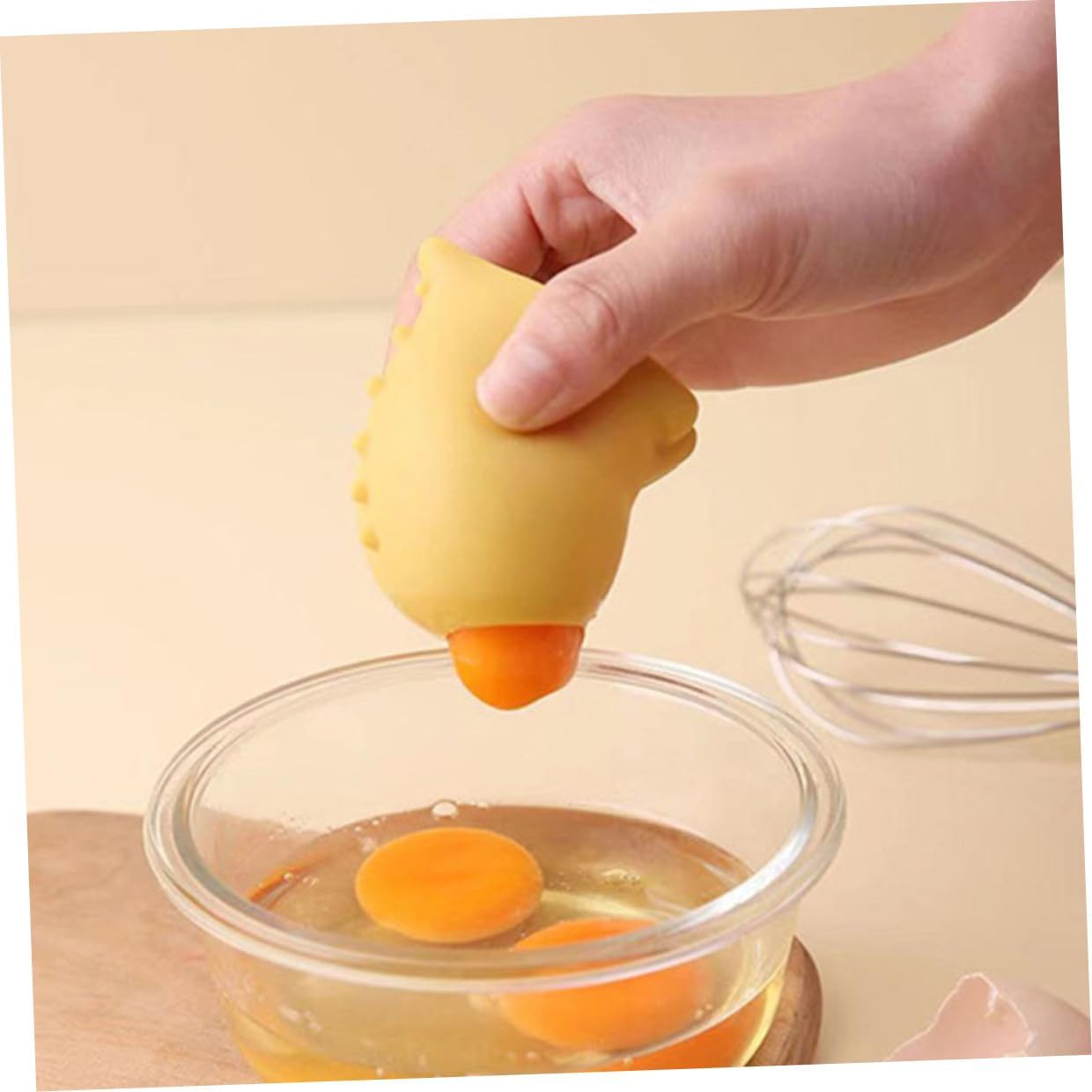 2Pcs Silicone Egg Yolk Divider Kitchen Yolk Separator Cartoon Egg White Filter for Cooking Baking Separation Tool