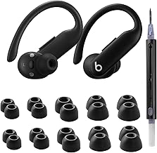 Seltureone 10 Pairs Compatible with Beats Powerbeats Pro 2 Ear Tips with Cleaning Kit, 5 Sizes Soft Silicone Replacement Ear Tips for Beats Powerbeats Pro 2 - Jet Black