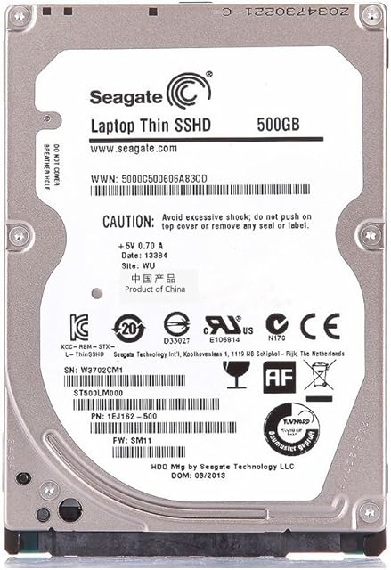 Seagate ST500LM000 SSHD 500GB 5400RPM 64MB SATA 6.0Gb/s 2.5 Solid State Hybrid Drive