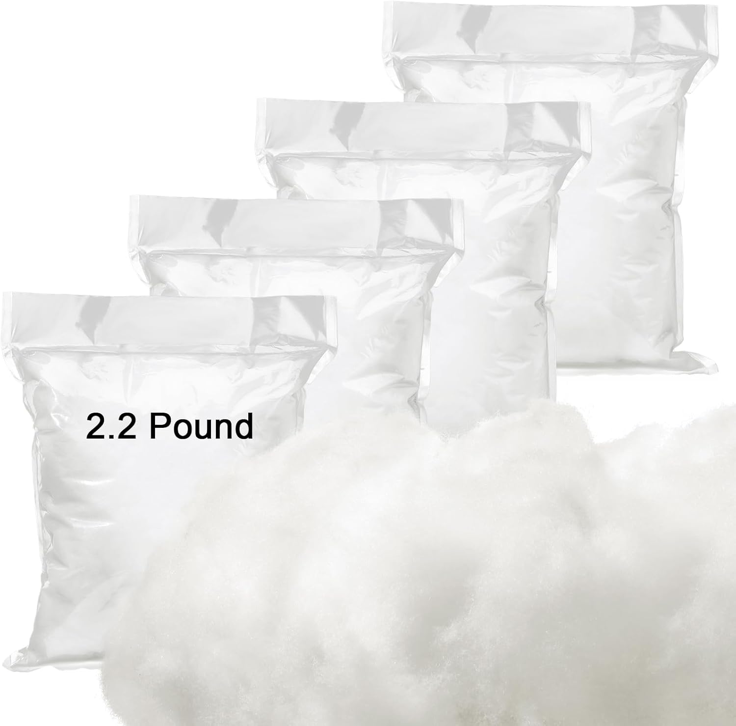 Woanger 4.4pound/ 70oz Polyester Polyfill Stuffing for Stuffed Animals Pillow Cushions Soft Cotton Poly Fiberfill Stuffing High Resilience Fiber for Couch Making Fluff Crafts Home Decors