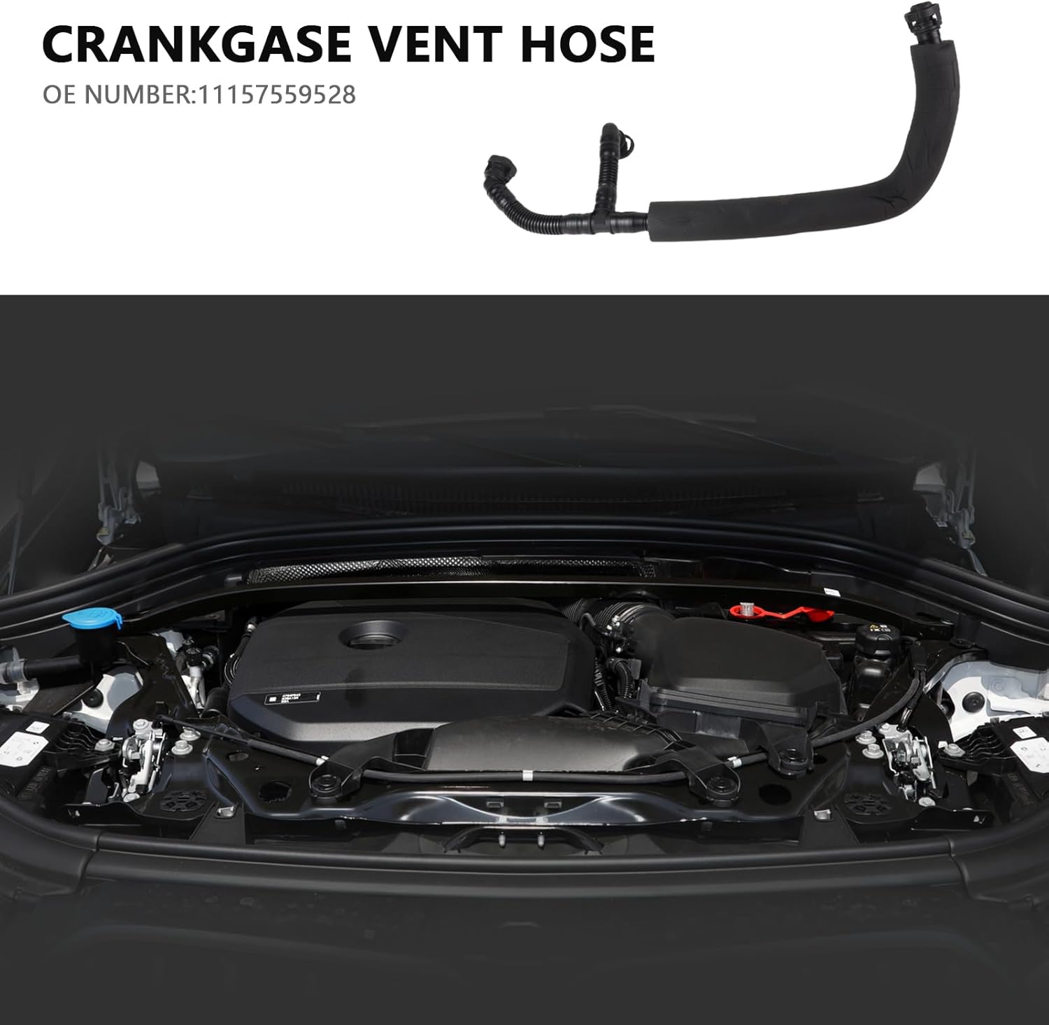 Crankcase Breather Vent Hose 3-Way 2000-2015 For BMW 325i,330i,630i,730Li,xDrive25i,xDrive28i,xDrive30si,2.5si,3.0si Replace #: 11157559528