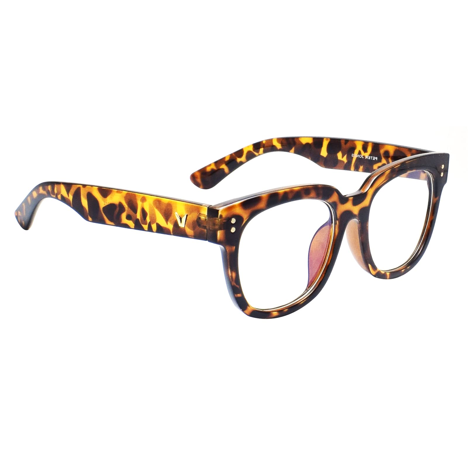 Peter Jones Square Oversized Demi Brown Unisex Computer/Gaming Glasses with Blue Light Blocking Lenses (2128DA) (B0BTTMLF9T) Amazon Price History, Amazon Price Tracker