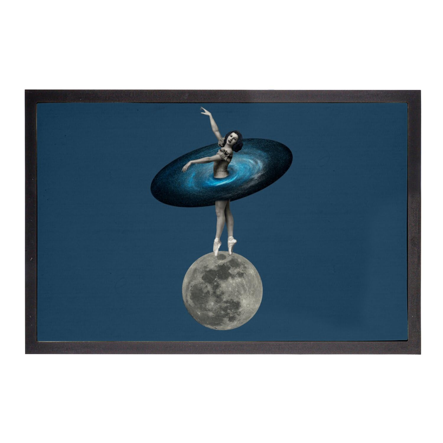 Paillasson bleu galaxie 75x50cm stop poussière tapis entrée surréalisme