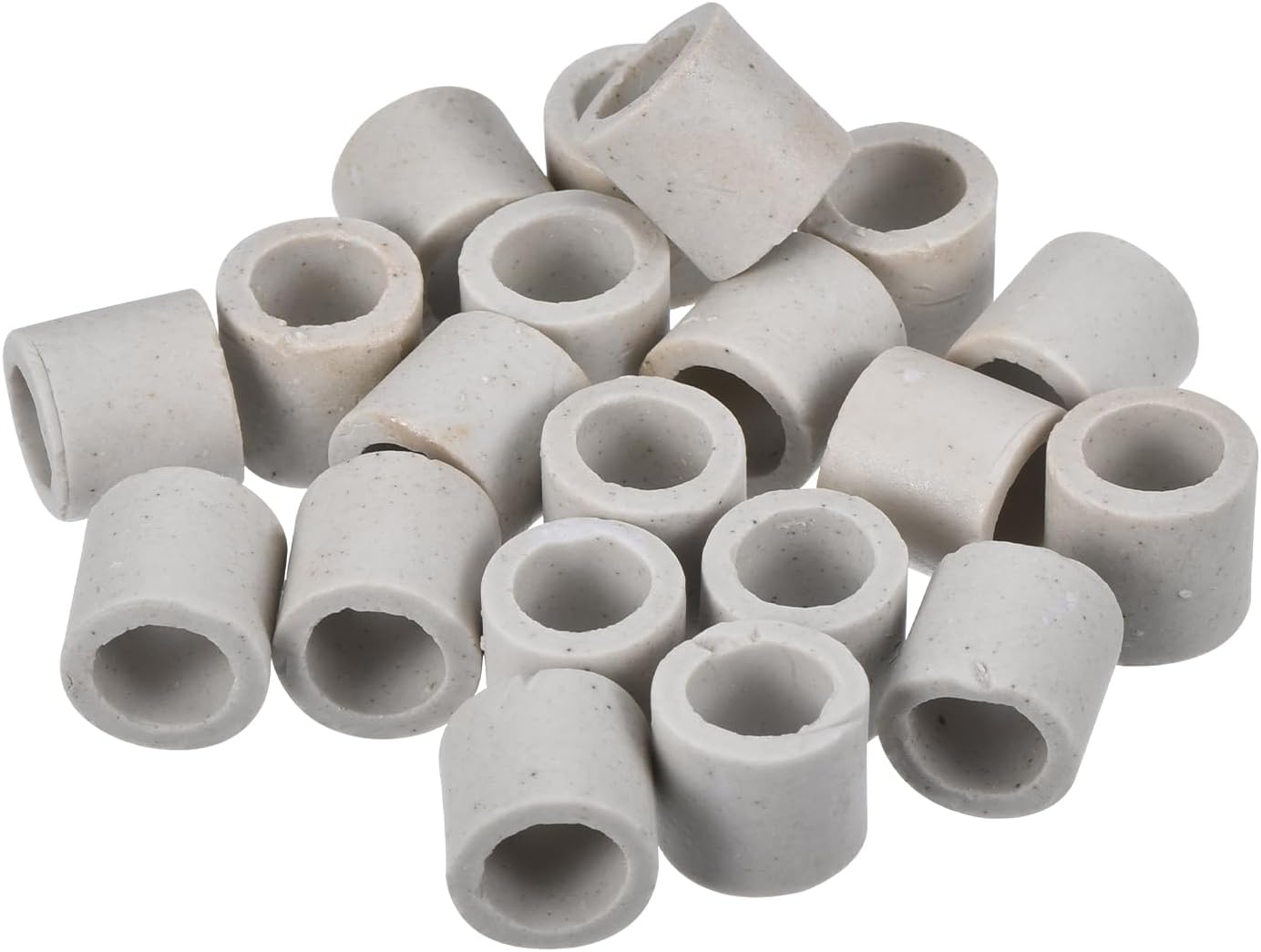 MECCANIXITY 30pcs Ceramic Tube Insulated Electronic Wire Bundle Protection Heat Insulation Tube 0.35x0.5x0.5"