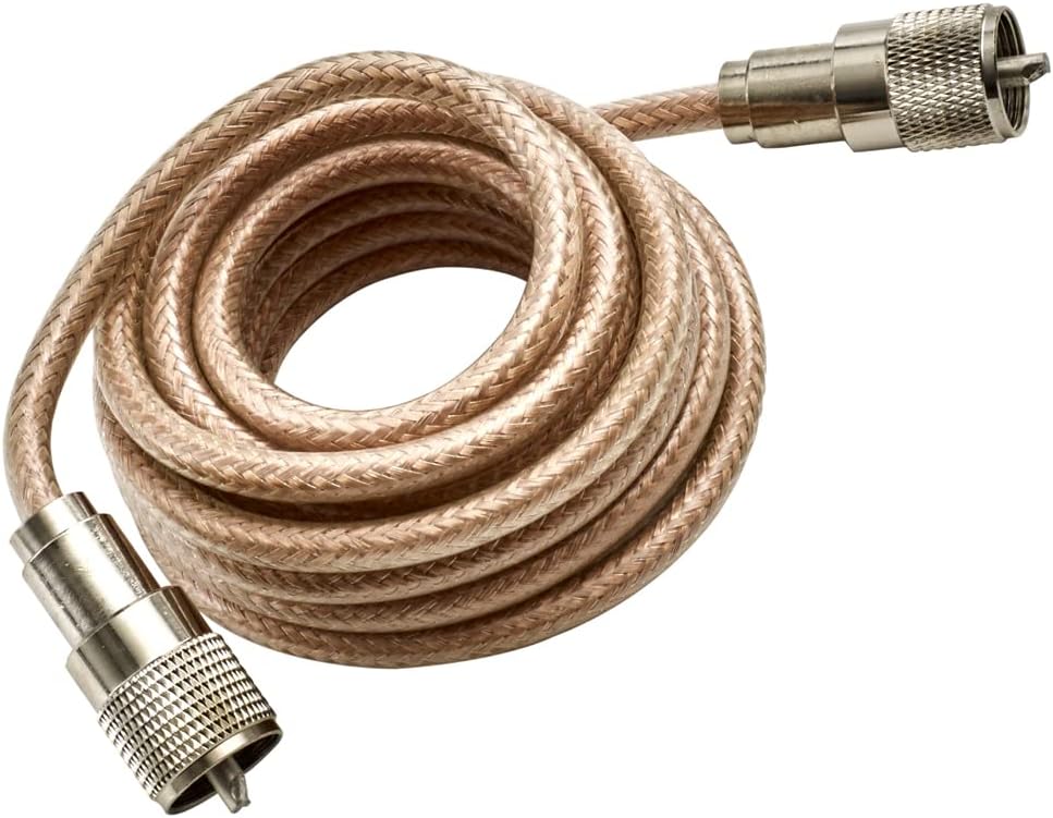 (RP-8X9CL) Clear 9' Mini-8 CB Antenna Coax Cable with PL-259 Connector