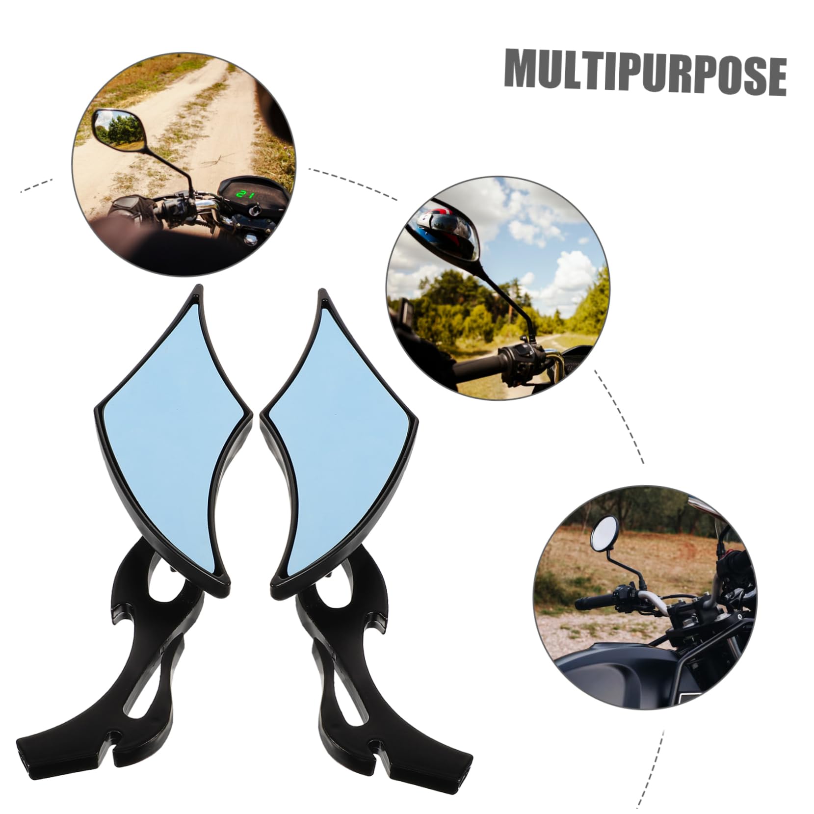 Cabilock Specchietti Retrovisori per Bici Elettrica, 2 Pezzi, Abs e Vetro, Montaggio Facile, Compatibili Bici ed Elettrica, Nero