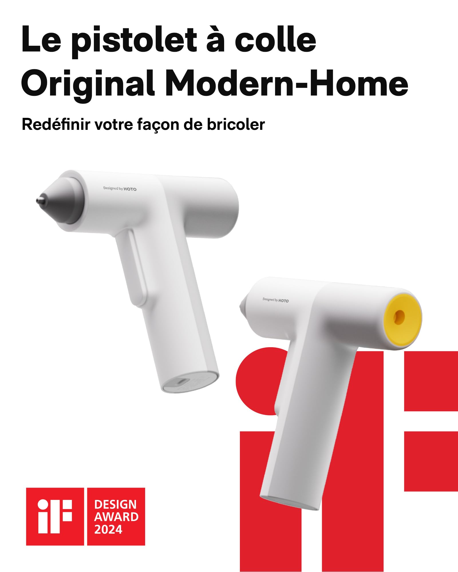 HOTO Pistolet à Colle sans Fil, Pistolets à Chaude Colle Électriques Rechargeable USB-C, 3000mAh, 40X7mm Bâtons de Colle Colorés, Chauffage Rapide de 30s, Distribution Automatique pour DIY/Art/Maison