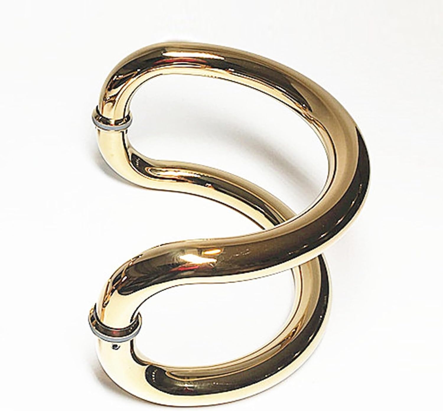 Modern Stainless Steel C Shape Glass Door Pull Handle Set Commercial Handle Bar for Bathroom Entrance Doors Gold Color