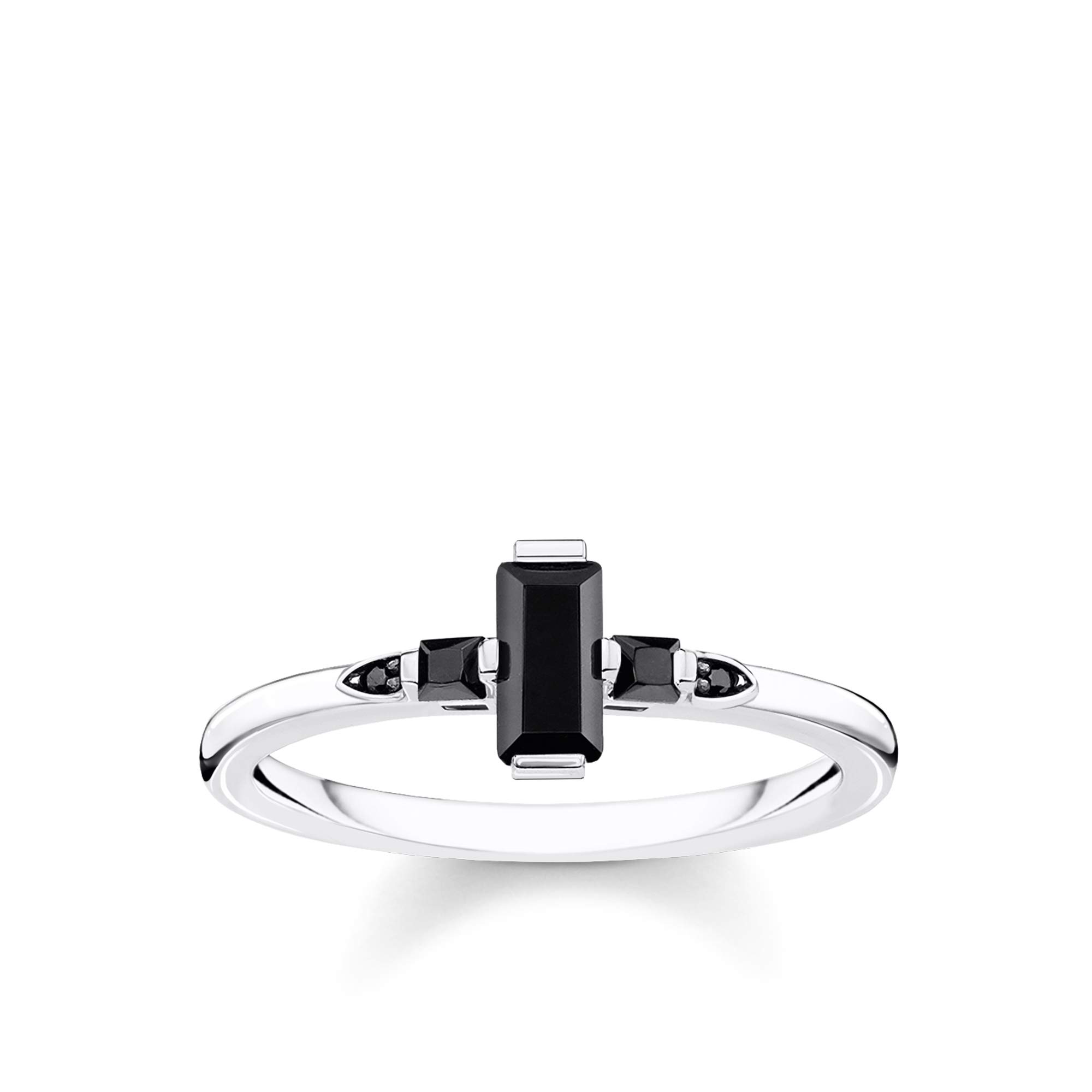 Thomas Sabo ring stone baguette cut black 925 sterling silver TR2266-643-11-52