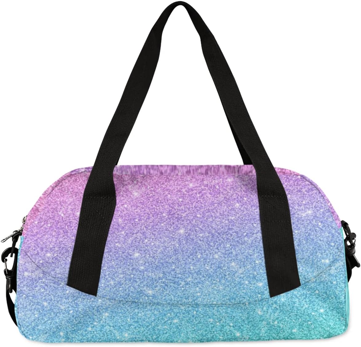 Personalized Gymnastics Dance Bag for Girls, Customized Kids Overnighter Duffle Bag for Gym,Travel Sport Weekender Bags with Name Text Logo Team Gifts,Glitter - Image 4