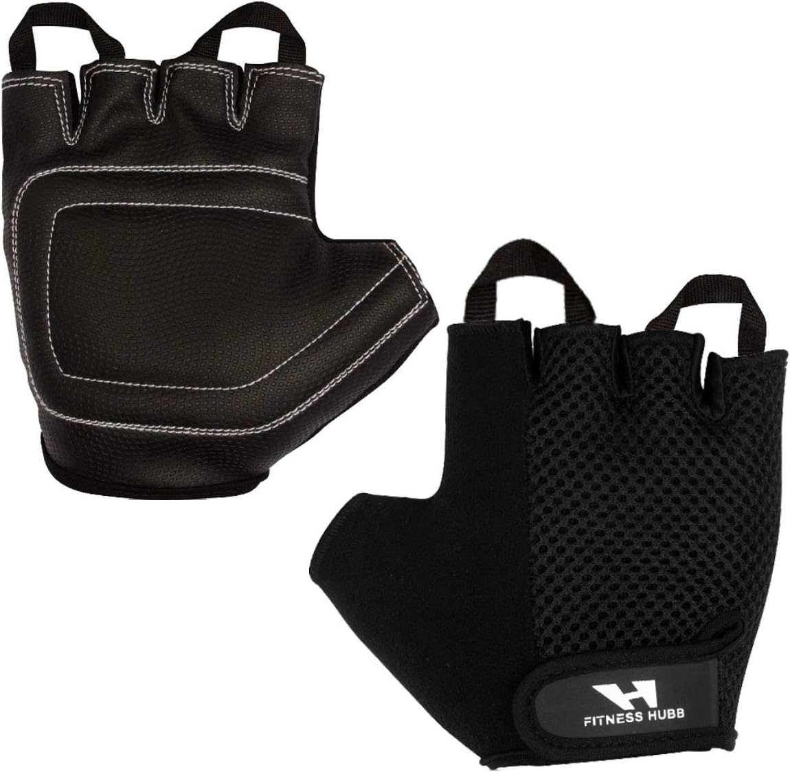 Fitness HubbWeight Lifting Gloves with Padded Soft Leather Palm - Gym Gloves for Men/Women - Suitable for Weightlifting Body Building Power Lifting Gym Workout strength training Cycling